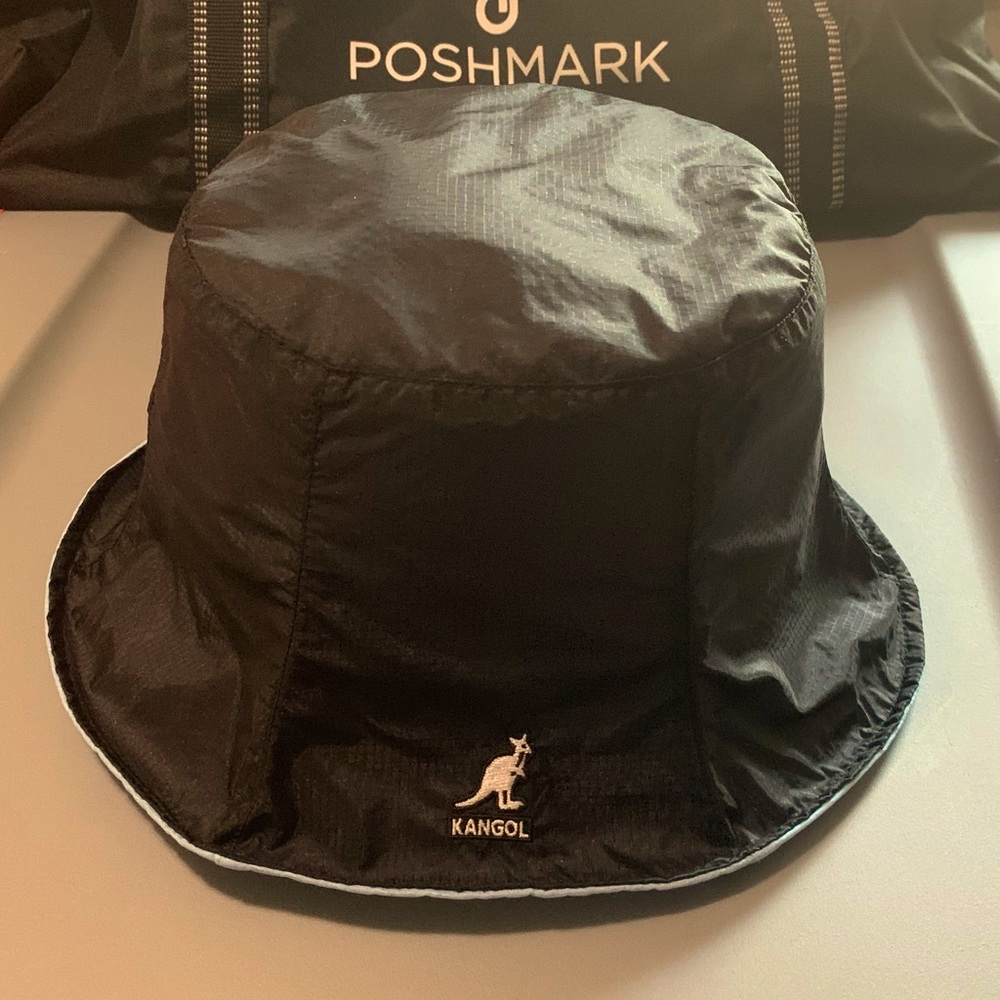 MEN & WOMEN•Kangol® Reversible Black Nylon Bucket🇬🇧Hat